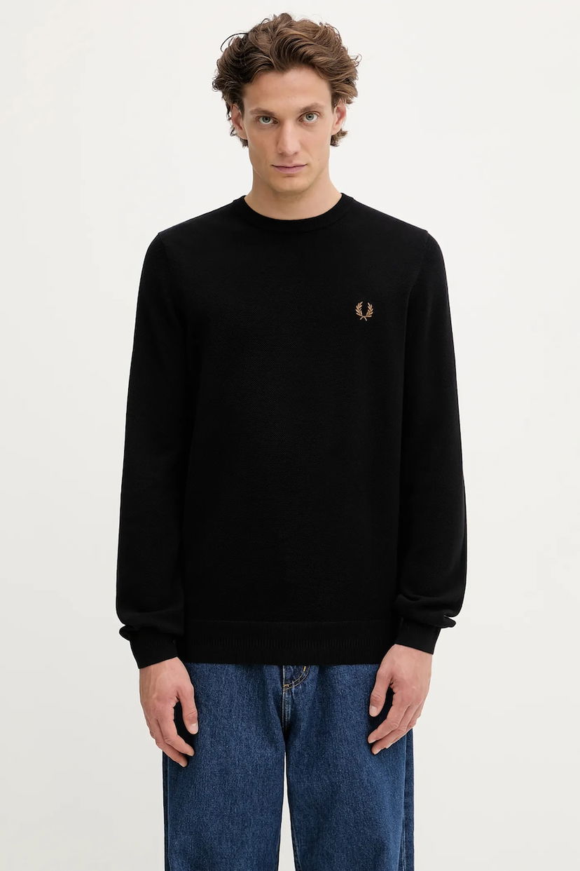 Sweater Fred Perry Fred Perry Crew Neck Sweater Svart | K1309