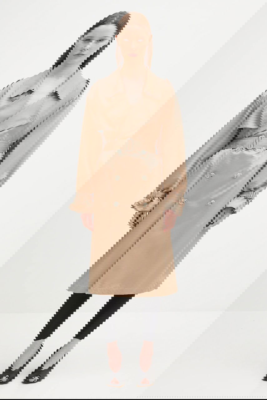 Trenchcoat Maison Margiela MM6 Maison Margiela Oversize Trench Coat Beige | S52AH0080, 0