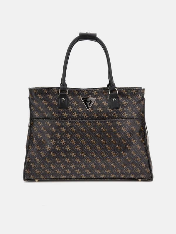 Handväska GUESS Jesco 4G Logo Weekender Bag Brun | TWQ83899190