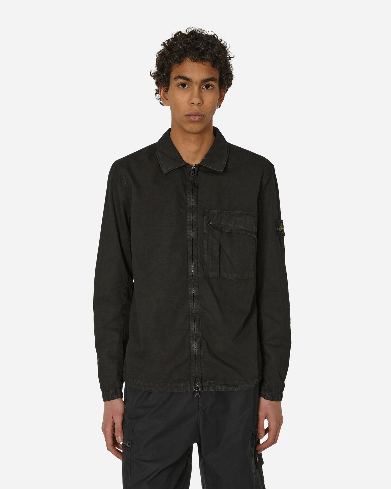Skjorta Stone Island Garment Dyed Overshirt Svart | 8015119WN V0129, 1