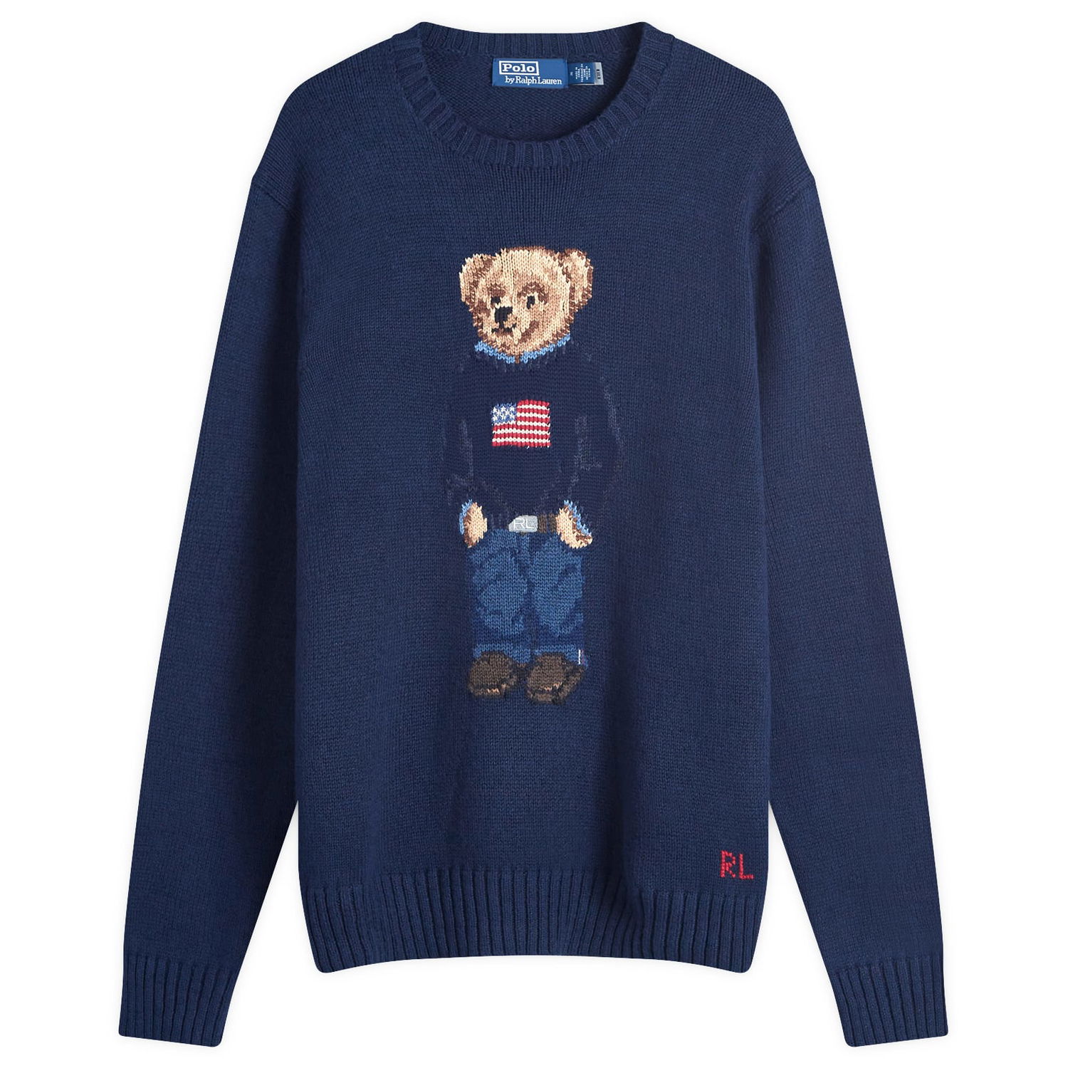 Sweater Polo by Ralph Lauren Flag Bear Jumper Large  | 710946137001, 0