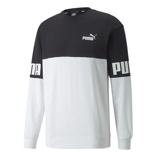 Sweater Puma Puma Power Colorblock Crewneck Sweatshirt Vit | 670935-01