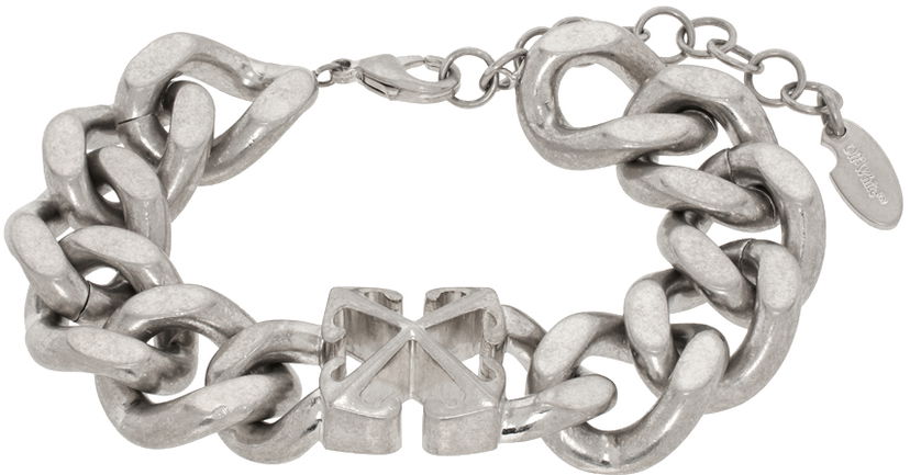 Armband Off-White Arrow Chained Bracelet Metallisk | OMOA10CC99MET0017200