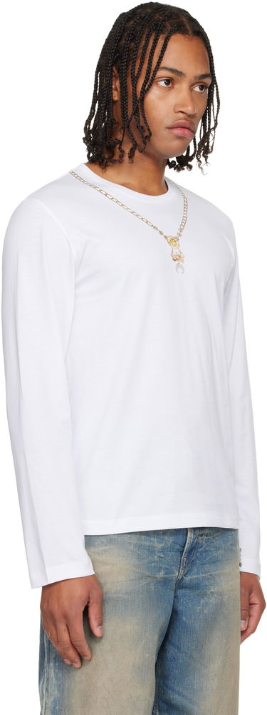 T-shirt Marine Serre Marine Serre Trompe L'Œil Jewelry Jersey LS T-Shirt Vit | MTT076ACJER0092, 1