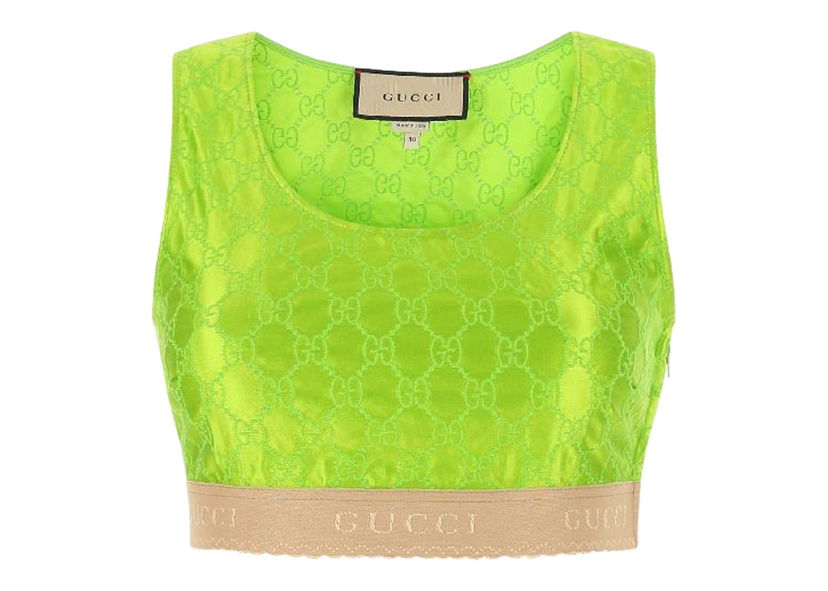 Väst Gucci GG Embroidered Silk Vest Green Grön | 704231ZAIDC3652