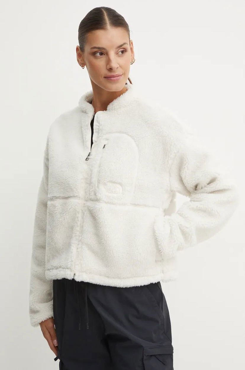 Jacka The North Face White Cropped Fleece Jacket Vit | NF0A88ZBQLI1