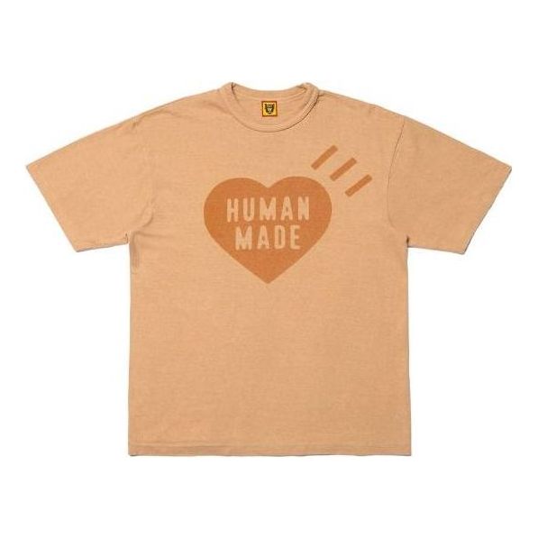T-shirt Human Made Plant Dyed T-Shirt With Heart Logo Beige | HM25CS055