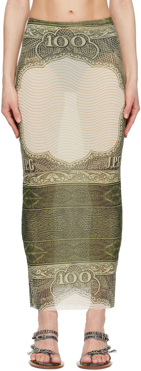Kjol Jean Paul Gaultier Jean Paul Gaultier 'The Cartouche' Print Maxi Skirt Grön | 24/25-F-JU142-T515-400300156