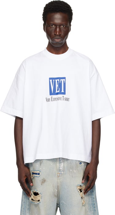 T-shirt VETEMENTS 'VET' Cropped Boxy T-Shirt Vit | UA66TR685W, 0