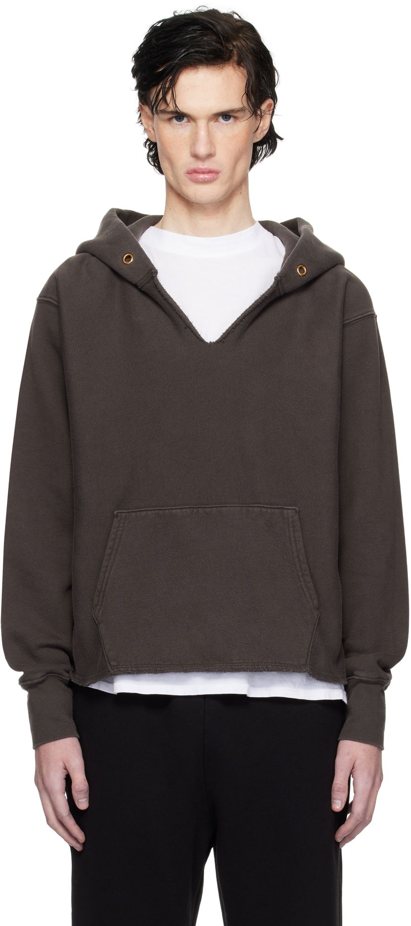 Sweatshirt LES TIEN Heavyweight Cropped Hoodie Brun | CF-1091