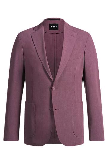 Jacka BOSS BOSS Slim Fit Micro-Patterned Stretch Suit Jacket Purpur | 50535038