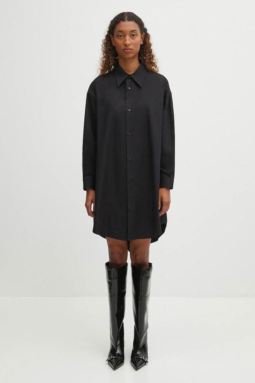 Klä Maison Margiela MM6 Maison Margiela Oversized Mini Shirt Dress Svart | S52CT0793.M35480.900