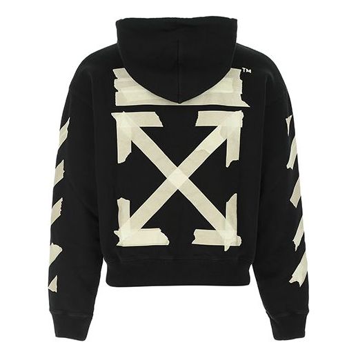 Sweatshirt Off-White Tape Arrows Over Hoodie Svart | OMBB037R20E300021048