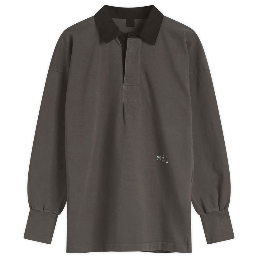 Polotröja Maison Margiela Maison Margiela Long Sleeve Polo Top with Logo, Size Large Grå | S51GL0056M20096860