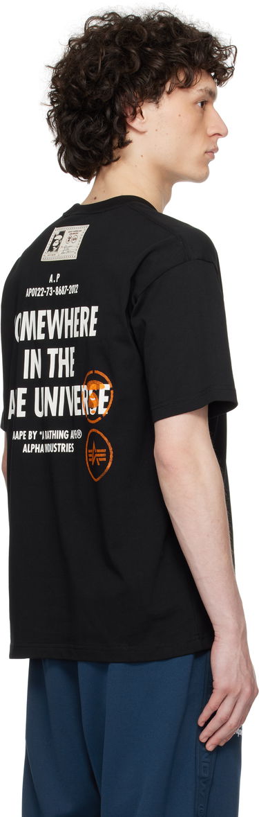 T-shirt AAPE by A Bathing Ape AAPE by A Bathing Ape Alpha Industries 'Universe' T-Shirt Svart | AAPTEM9712XXNBKX, 2