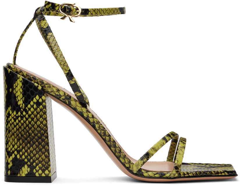 Tillbehör Gianvito Rossi Gianvito Rossi Snakeskin Heeled Sandals Grön | G32336.95RIC.BON