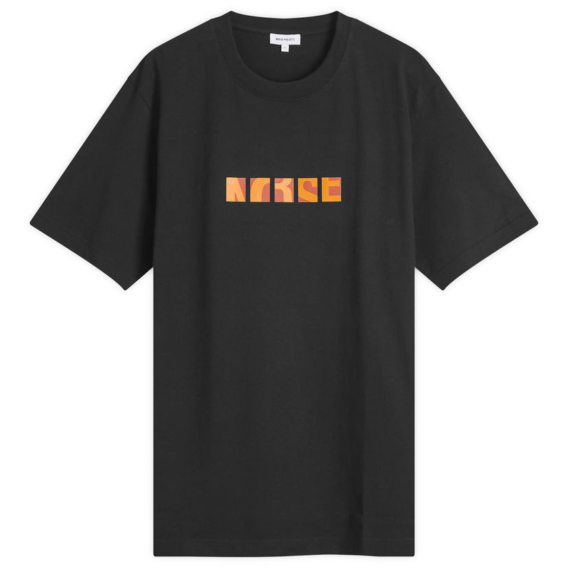 T-shirt NORSE PROJECTS Johannes Zoom Logo Print T-Shirt, Size Large Svart | N01-0688-9999