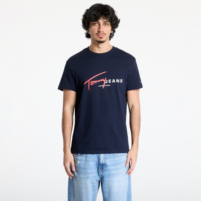 T-shirt Tommy Hilfiger Tommy Jeans Regular Signature Dna Tee Mörkblå | DM0DM20817 C1G