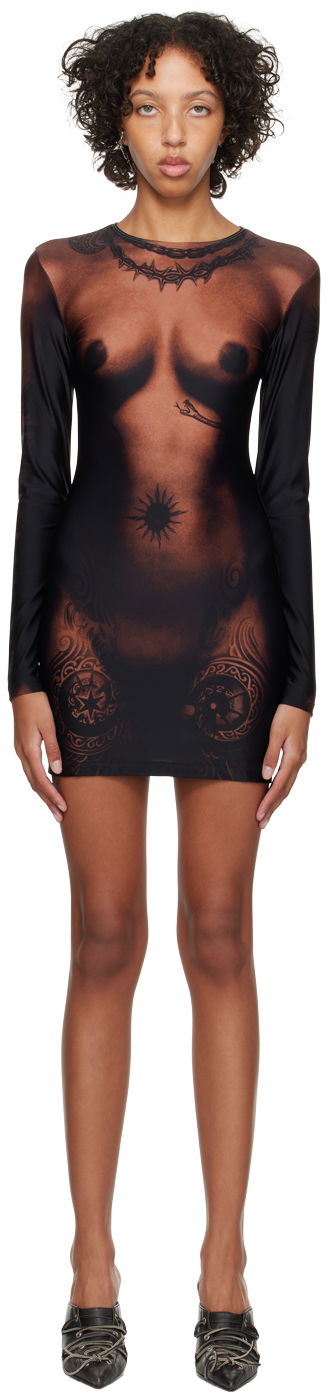 Klä Jean Paul Gaultier Jean Paul Gaultier 'The Short Ebony Body Tattoo' Minidress Flerfärgad | 23/15-F-RO070-J527-67