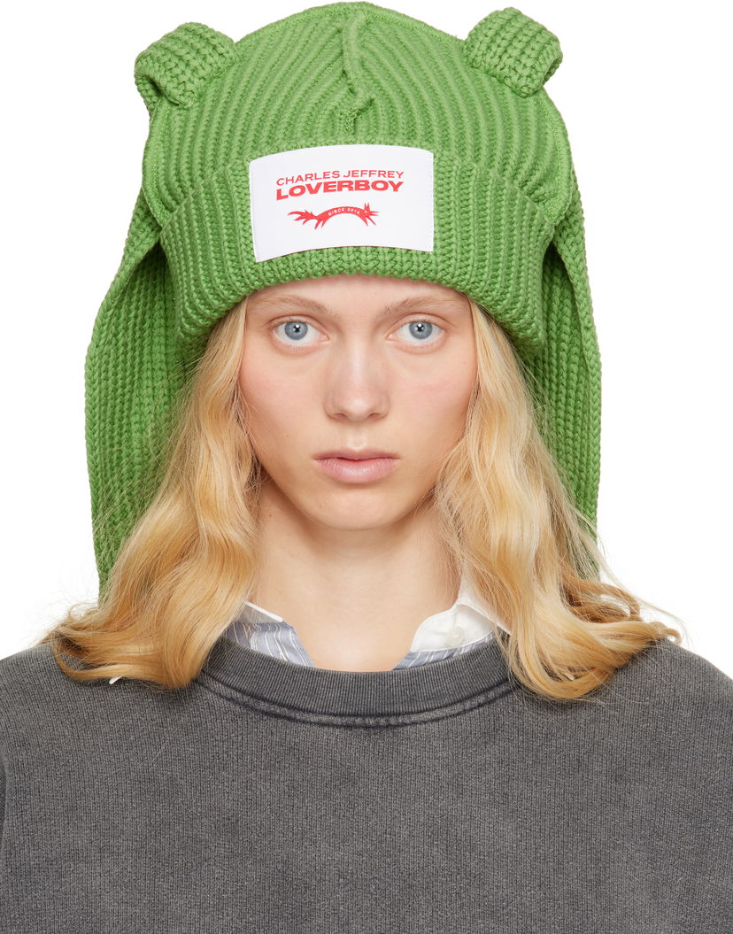Mössa Charles Jeffrey Loverboy Charles Jeffrey LOVERBOY Chunky Rabbit Beanie Grön | 54130403