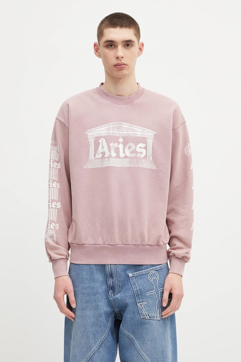 Sweatshirt Aries Aries Aged Ancient Column Graphic Sweatshirt Rosa | AR2003303
