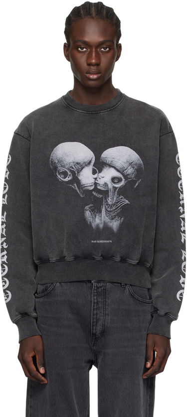 Sweatshirt Han Kjøbenhavn Aliens Kissing Graphic Sweatshirt Svart | M-133224, 0