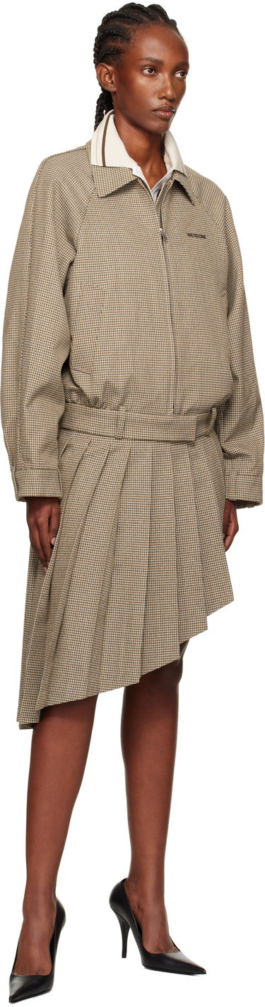 Kjol We11done We11done Asymmetric Checked Midi Skirt Brun | WD-SK2-25-276-W-BG, 3