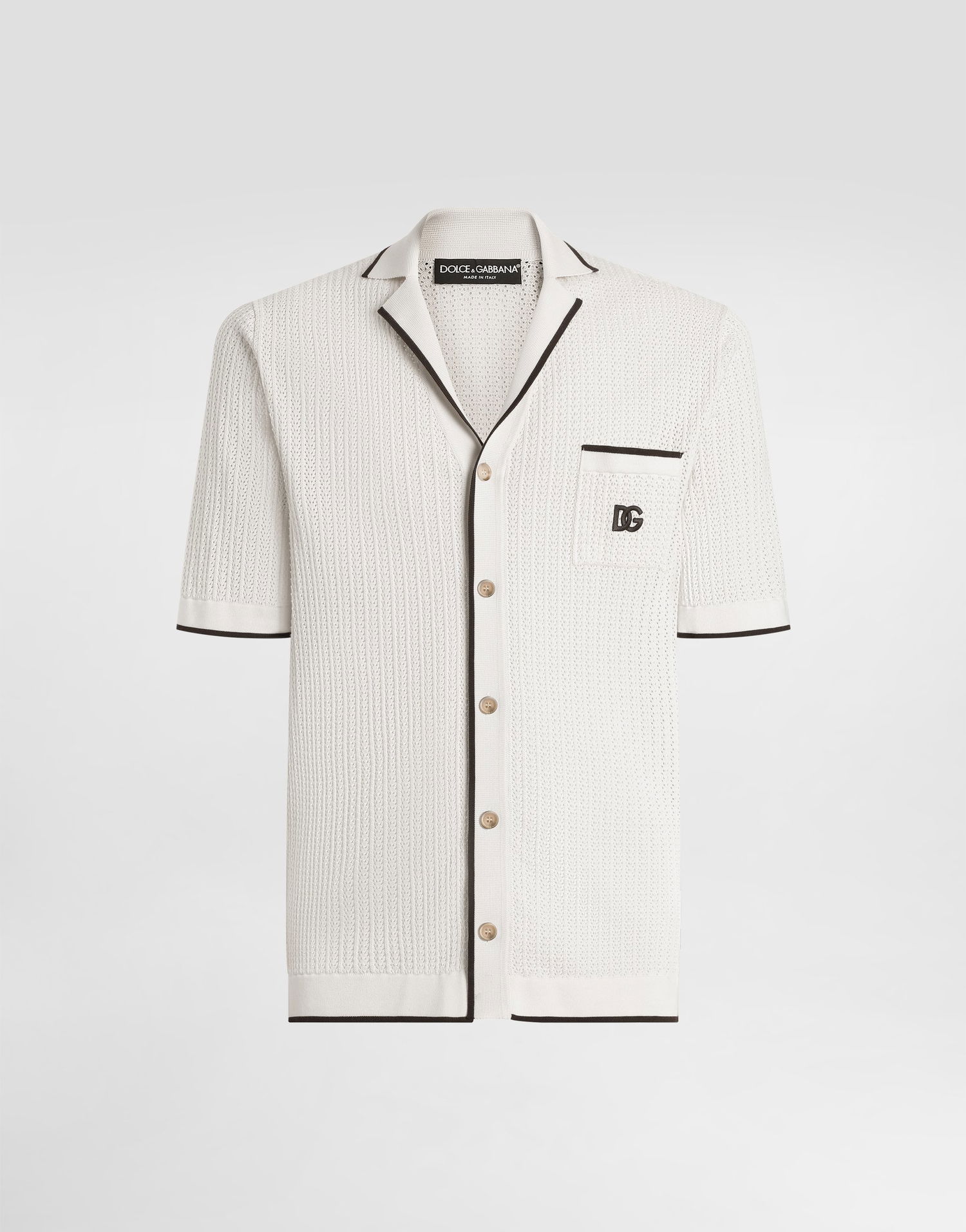 Polotröja Dolce & Gabbana Dolce & Gabbana Knitted Polo Shirt Vit | GXVC3ZJBCH1M2826, 0