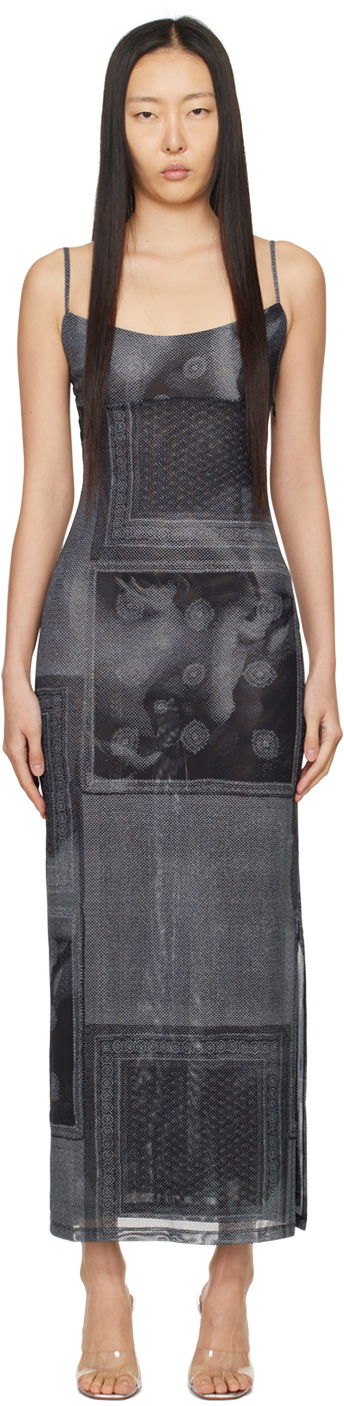 Klä Miaou Miaou Thais Print Maxi Dress Svart | 5019PM1SCI