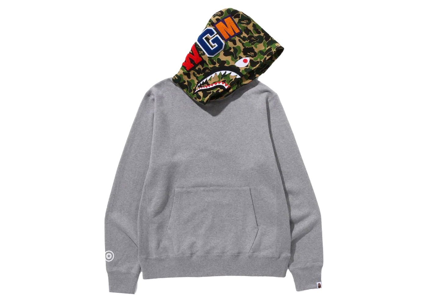 Sweatshirt BAPE BAPE ABC Camo Shark Pullover Hoodie Gray Grå | 1J80-114-006, 0