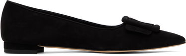 Kläder Manolo Blahnik Manolo Blahnik Maysale Suede Ballerina Flats Svart | 322-2402, 0