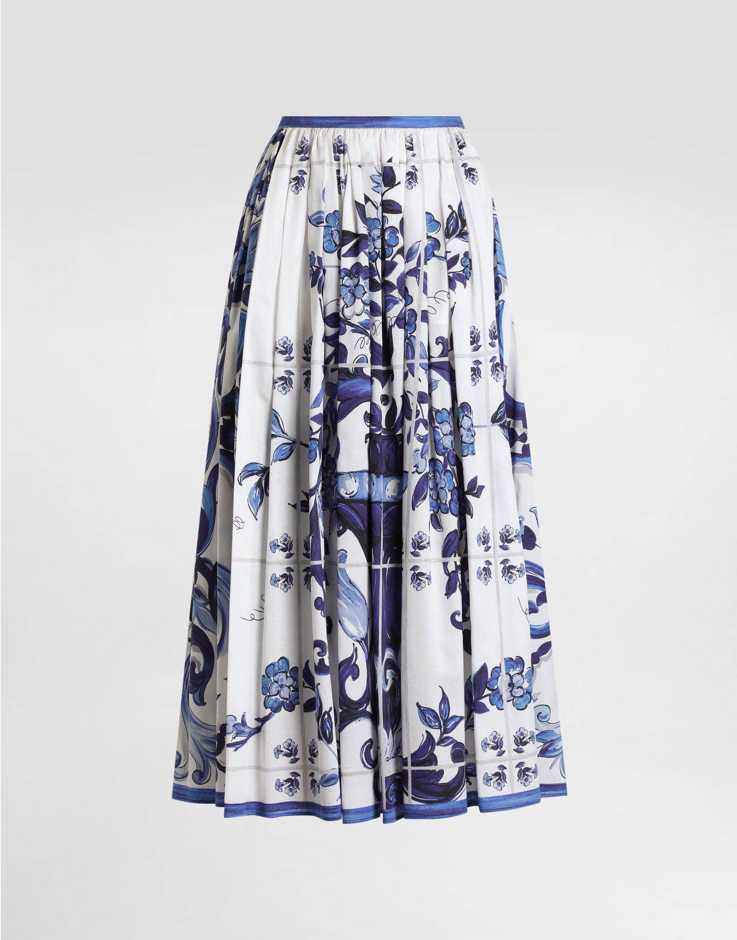 Kjol Dolce & Gabbana Majolica-print Long Cotton Satin Skirt Flerfärgad | I4O19WHS5T2HA3TN, 0