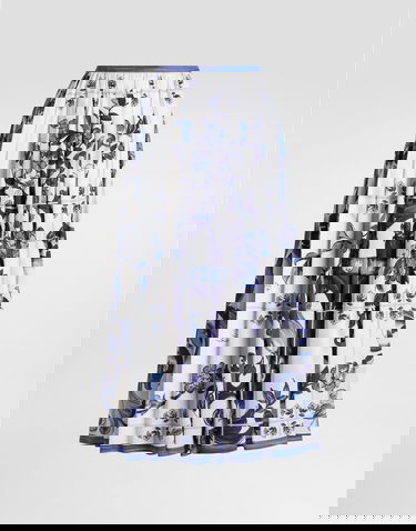 Kjol Dolce & Gabbana Majolica-print Long Cotton Satin Skirt Flerfärgad | I4O19WHS5T2HA3TN, 0