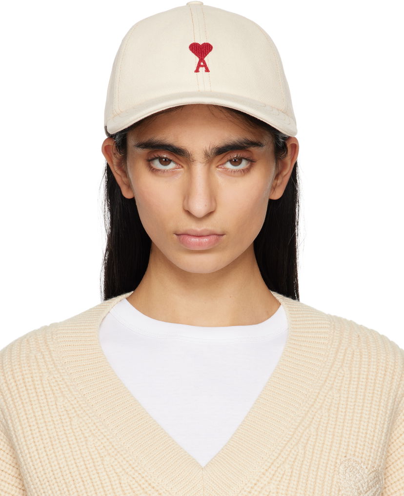 Keps AMI AMI Paris Ami de Coeur Embroidered Cotton Baseball Cap Beige | UCP116.DE0039