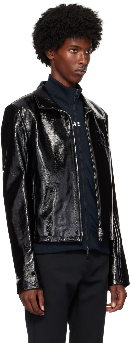 Jacka Courrèges Vinyl Biker Jacket Svart | 324CBL195VY0014, 1