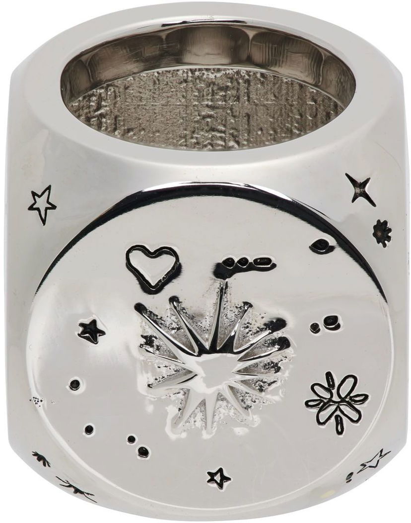 Ringa We11done We11done Logo & Graphic Ring Metallisk | WD-AJ1-22-716-U-SV