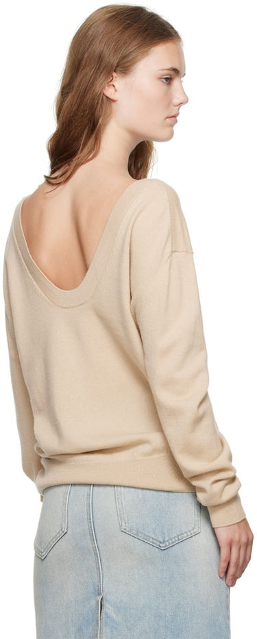 Sweater We11done Deep V-Neck Sweater Beige | WD-KT2-24-642-W-BG, 2