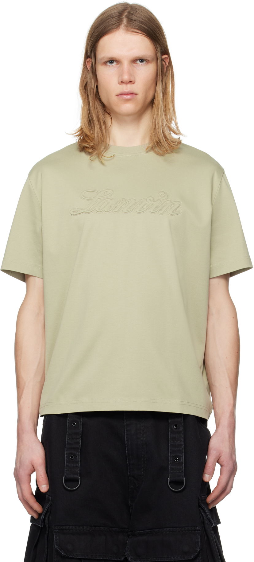 T-shirt LANVIN Lanvin Debossed Logo T-Shirt Grön | RM-TS0115-J170-P25