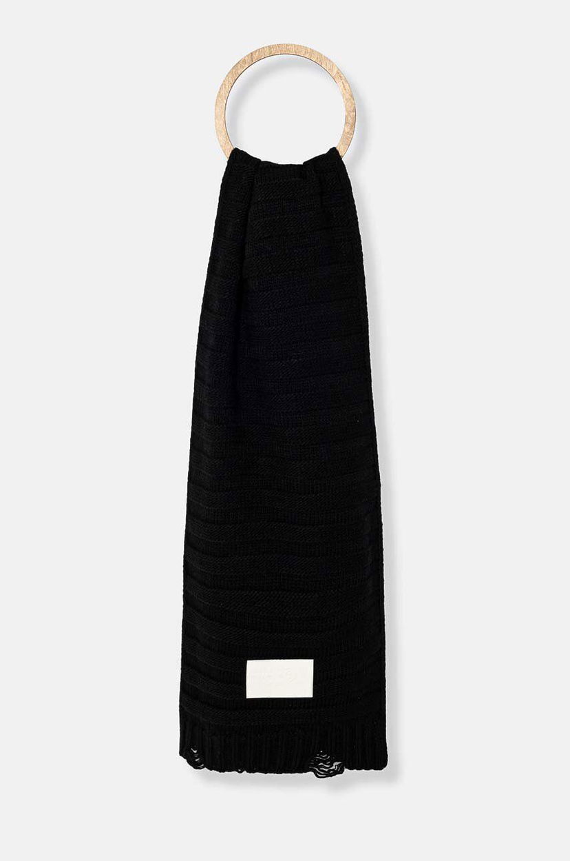 Halsduk Maison Margiela Wool Scarf With Applique Svart | S52TE0054.M13040