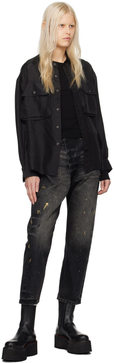 Skjorta R13 R13 Oversized Pocket Shirt Svart | R13WR256-R314B, 3