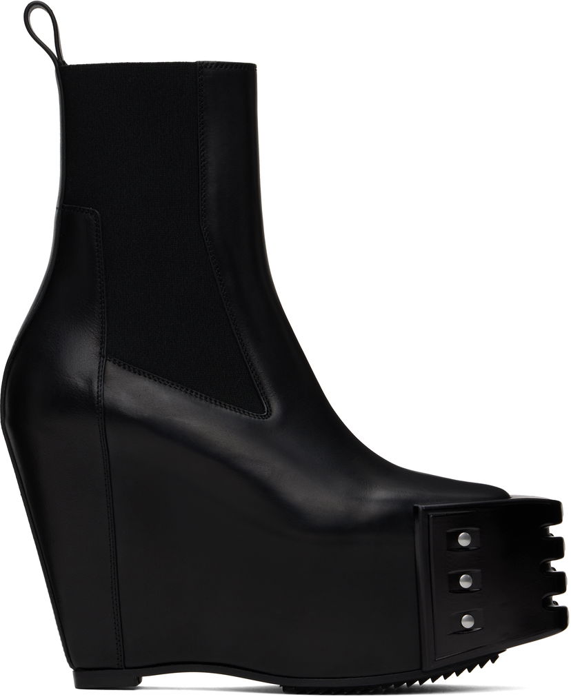 Tillbehör Rick Owens Rick Owens Porterville Grilled Wedge Beatle Chelsea Boots Svart | RO02D3848 LOOGR