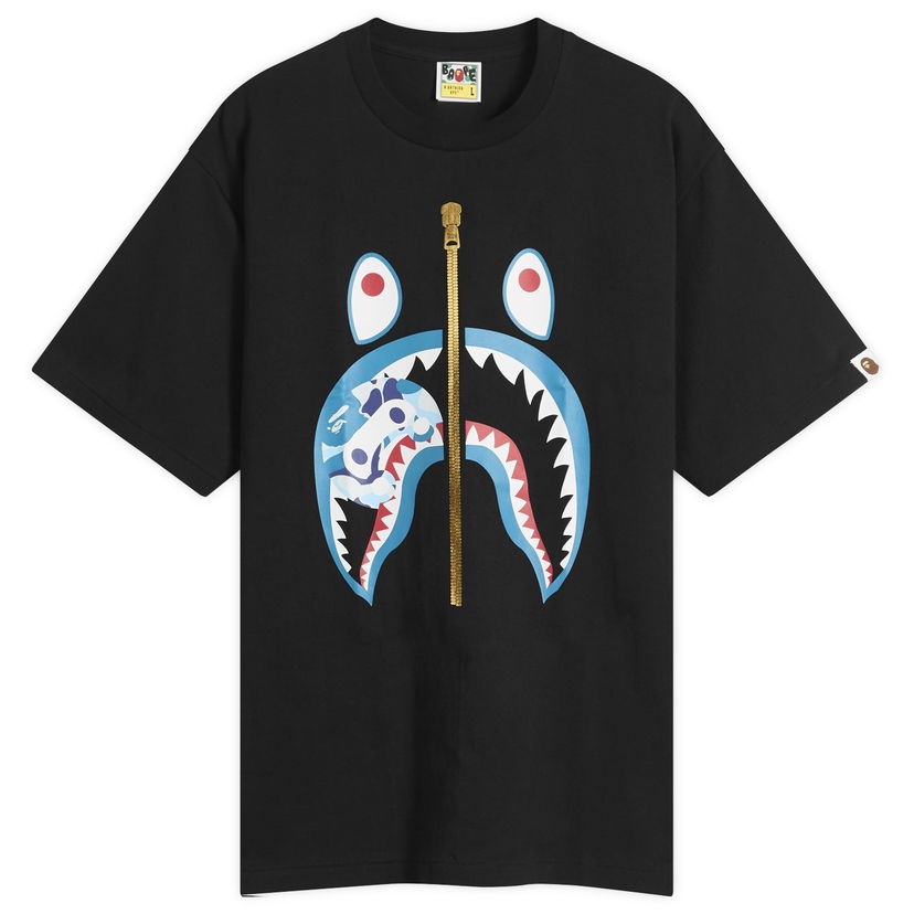 T-shirt BAPE Abc Camoilo Shark Graphic Tee, Size Large Svart | 002TEL301003M-BBU
