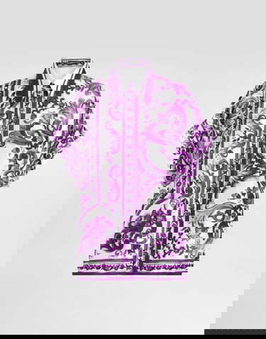 Skjorta Dolce & Gabbana Dolce & Gabbana Majolica-Print Twill Short Sleeve Shirt Purpur | F5T52THI1TKIP3TN, 0