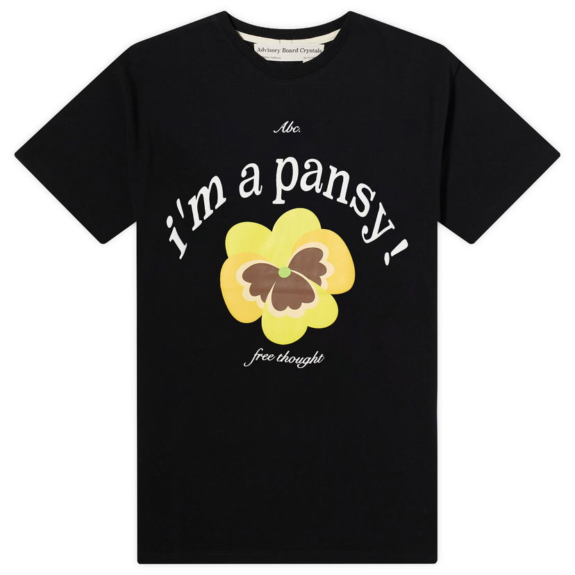 T-shirt Advisory Board Crystals Pansy Svart | ABC-CT-T001-PANSY-BLK