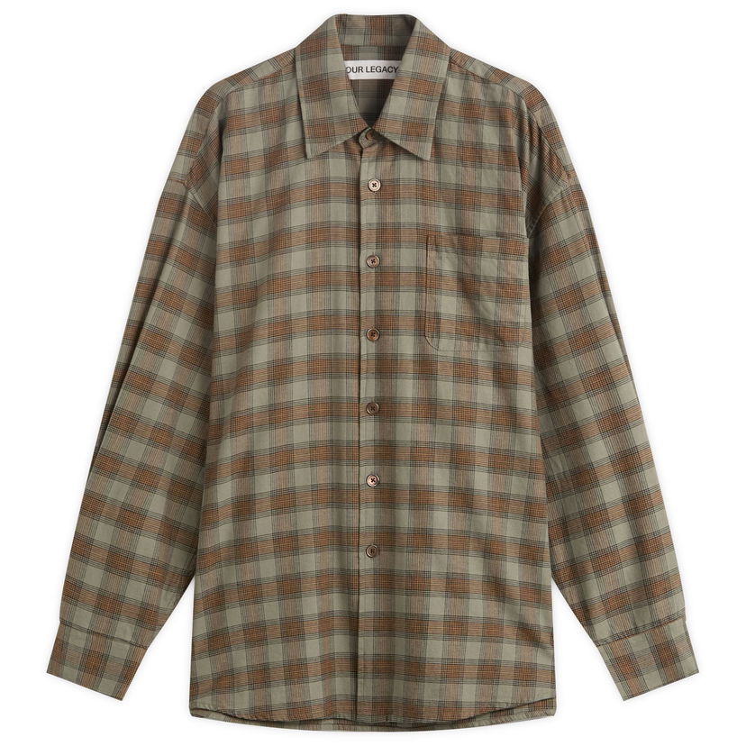 Skjorta OUR LEGACY Our Legacy Borrowed Shirt, Iowa Flannel Check Grön | M4252BI