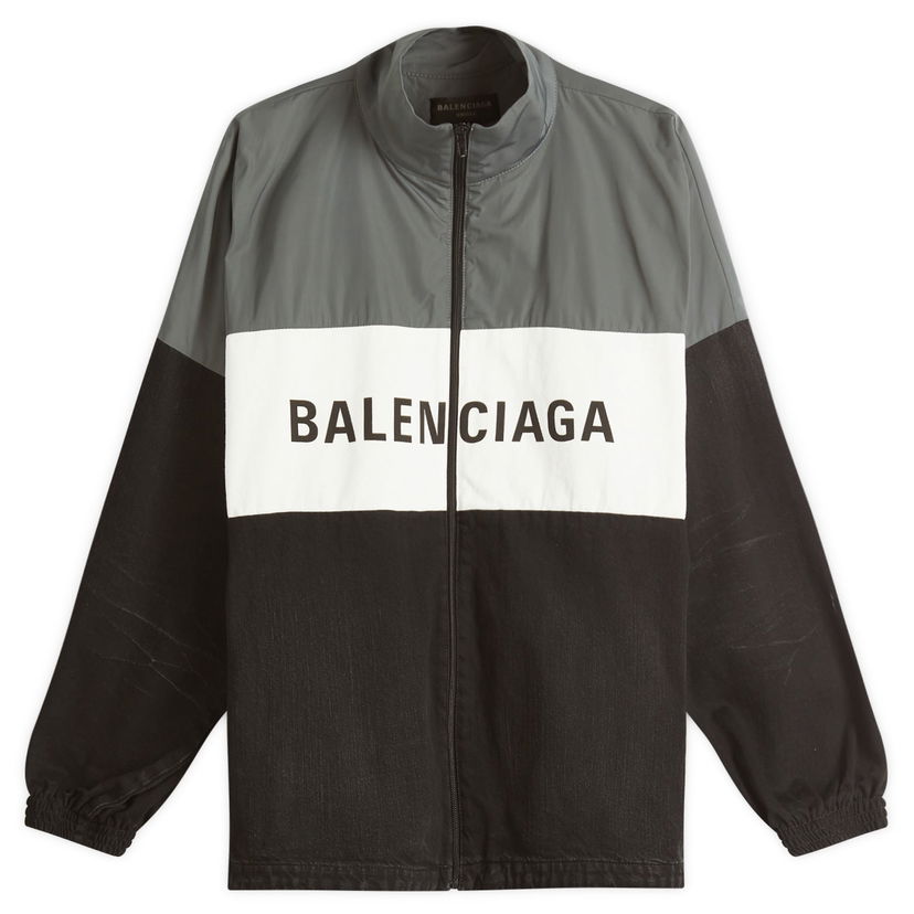 Vindjacka Balenciaga Balenciaga Denim Zip-Up Jacket, Large Svart | 822843-TRW58-6412