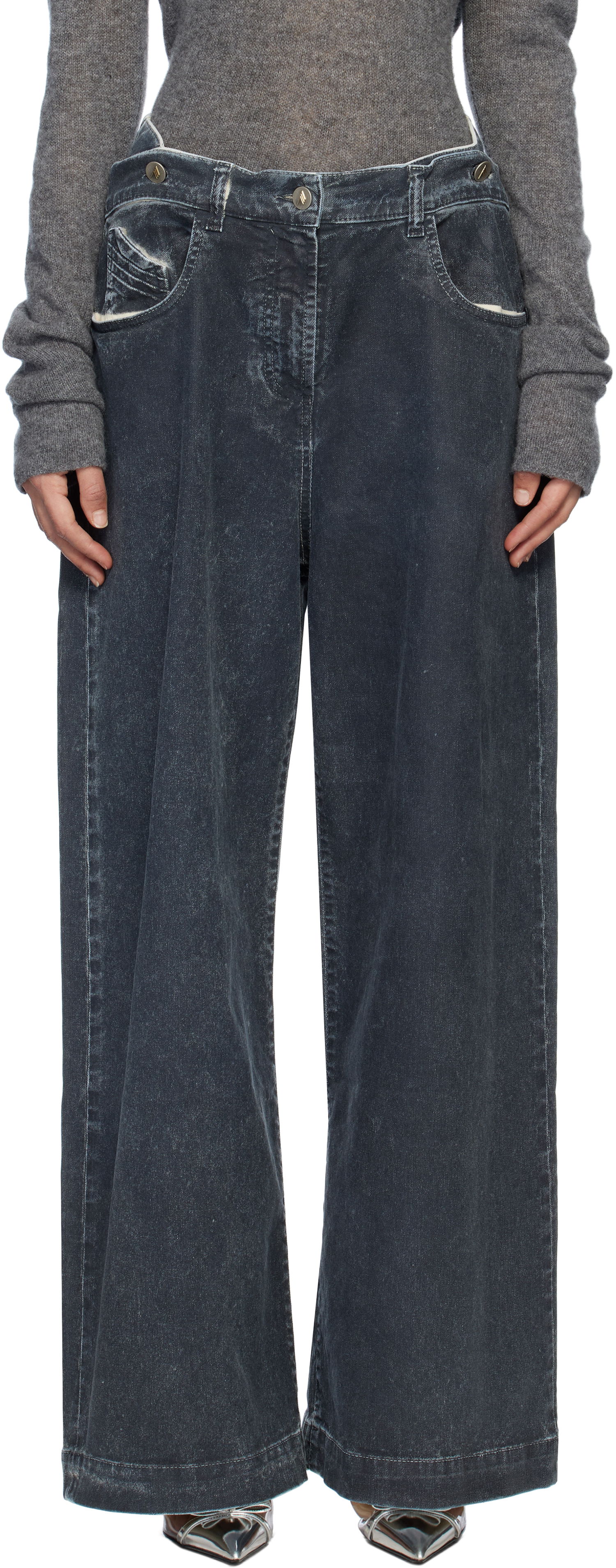 Jeans The Attico The Attico Long Wide-Leg Jeans Blå | 250WCP00190 DDD100AA, 0