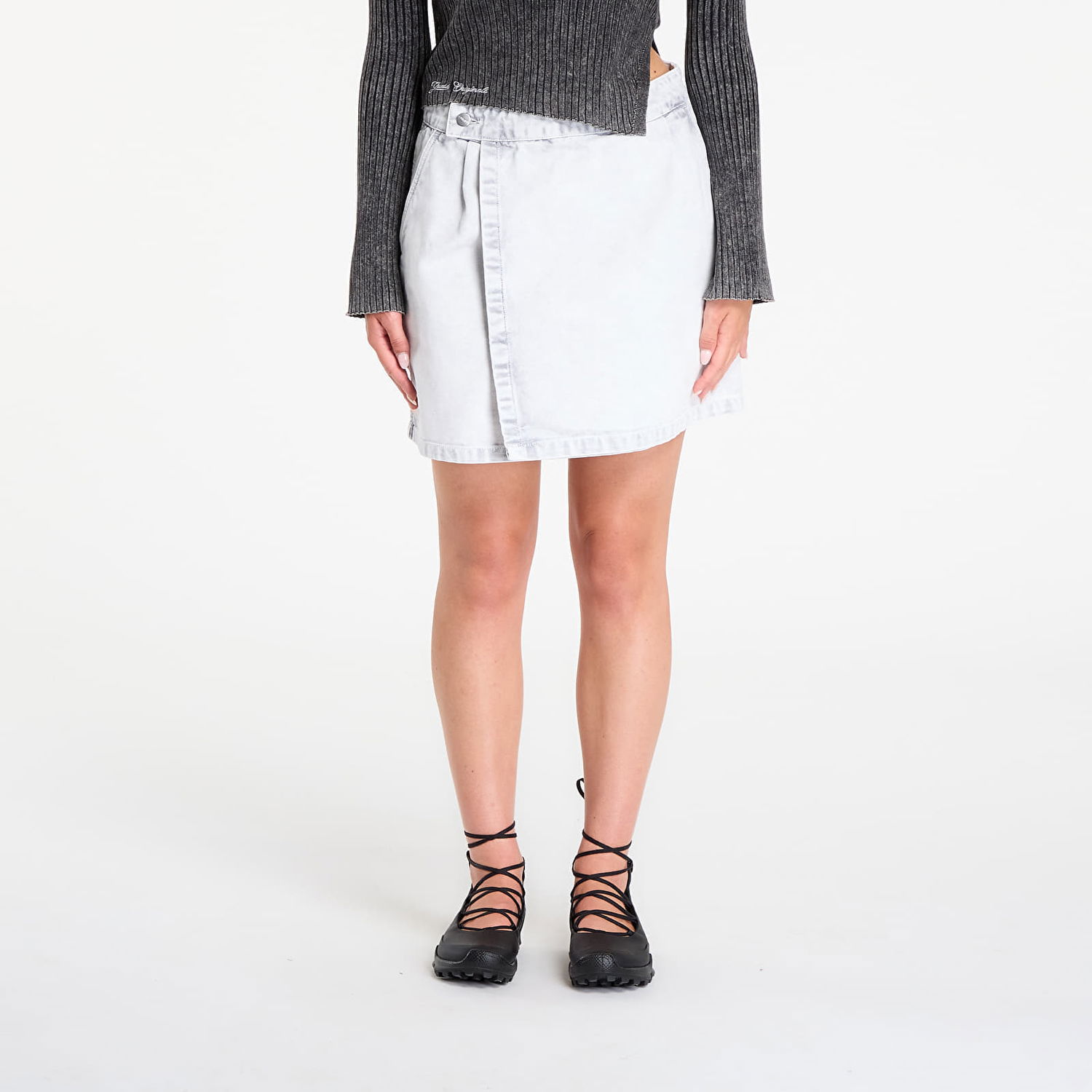 Kjol Carhartt WIP Carhartt WIP Women's Emery Wrap Denim Mini Skirt Vit | I035575.895F, 0
