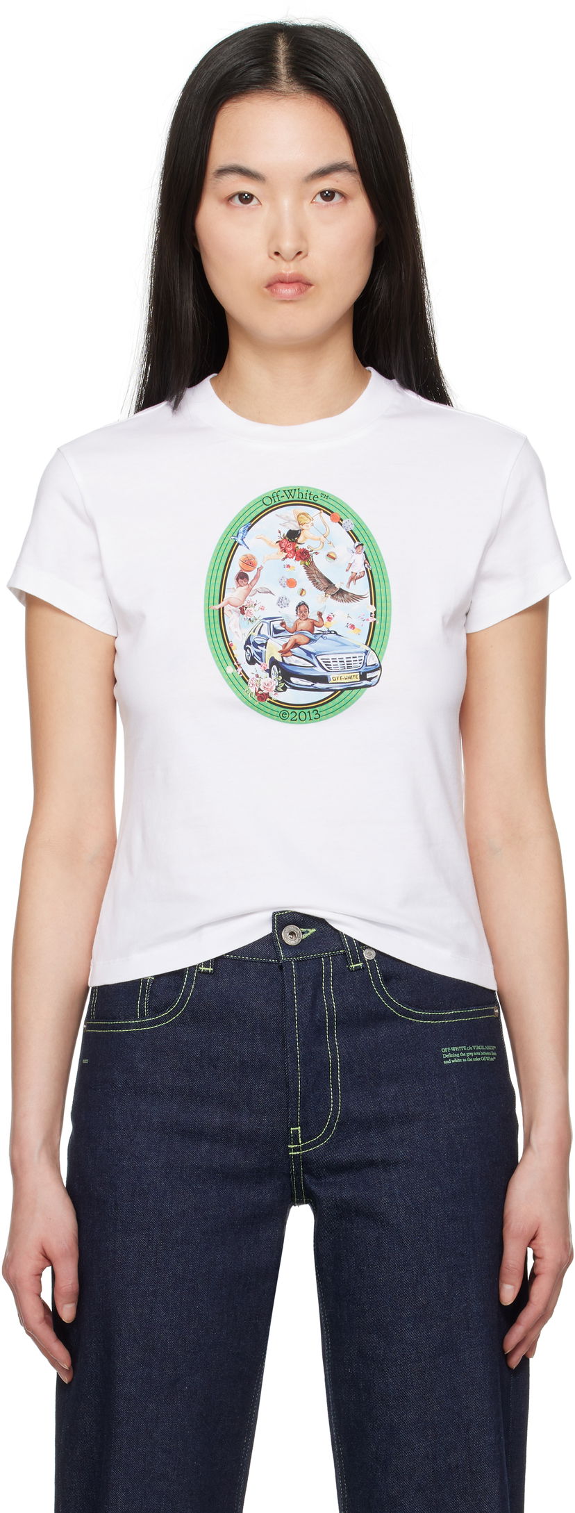 T-shirt Off-White Off-White Oval Fresco T-Shirt Vit | OWAA112S25JER0010184