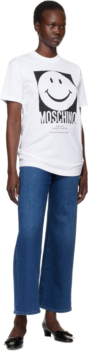 T-shirt Moschino Smiley Graphic T-shirt Vit | J071605411001, 3